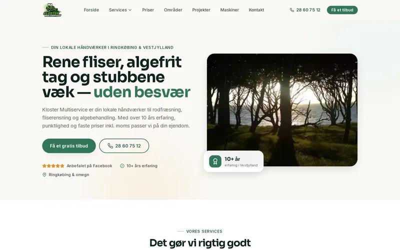 Forsiden af klostermultiservice.dk